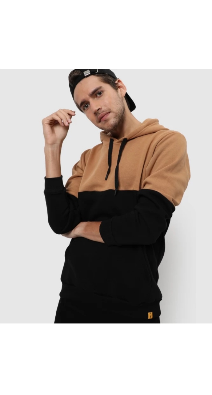 "Men's Winter Two-Color Hoodie – Stylish and warm, featuring a unique dual-tone design. Available now for just Rs. 1499."